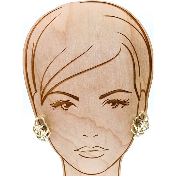 Sarah Coventry Town and Country Earrings, Gold Tone Clip On Vintage Book Piece - Picture 3 of 4